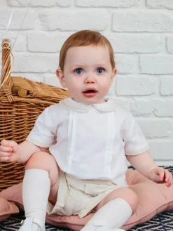 Hot Trotters London Little 100% Cotton Oatmeal/White Rupert Set