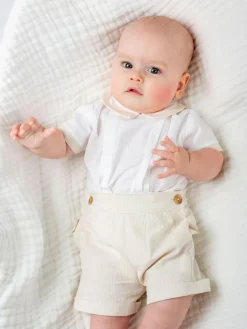 Hot Trotters London Little 100% Cotton Oatmeal/White Rupert Set