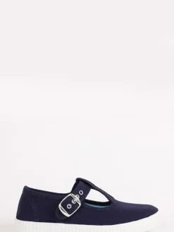Trotters London Navy Blue Nantucket Canvas Shoes^BOY Shoes|School Shoes
