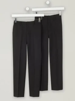 Hot Trutex Boys Slim Leg Black 2 Pack School Trousers