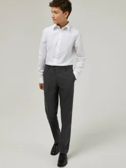 New Trutex White Regular Fit Long Sleeve 3 Pack School Shirts