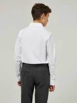 New Trutex White Regular Fit Long Sleeve 3 Pack School Shirts