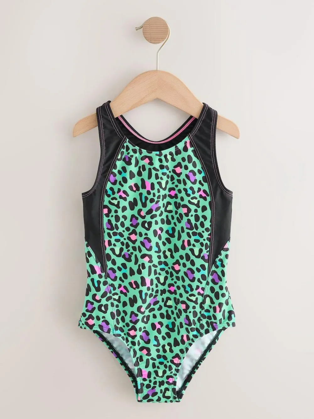 Discount Next Sports Open Back Swimsuit (3-16yrs) Turquoise Blue Animal