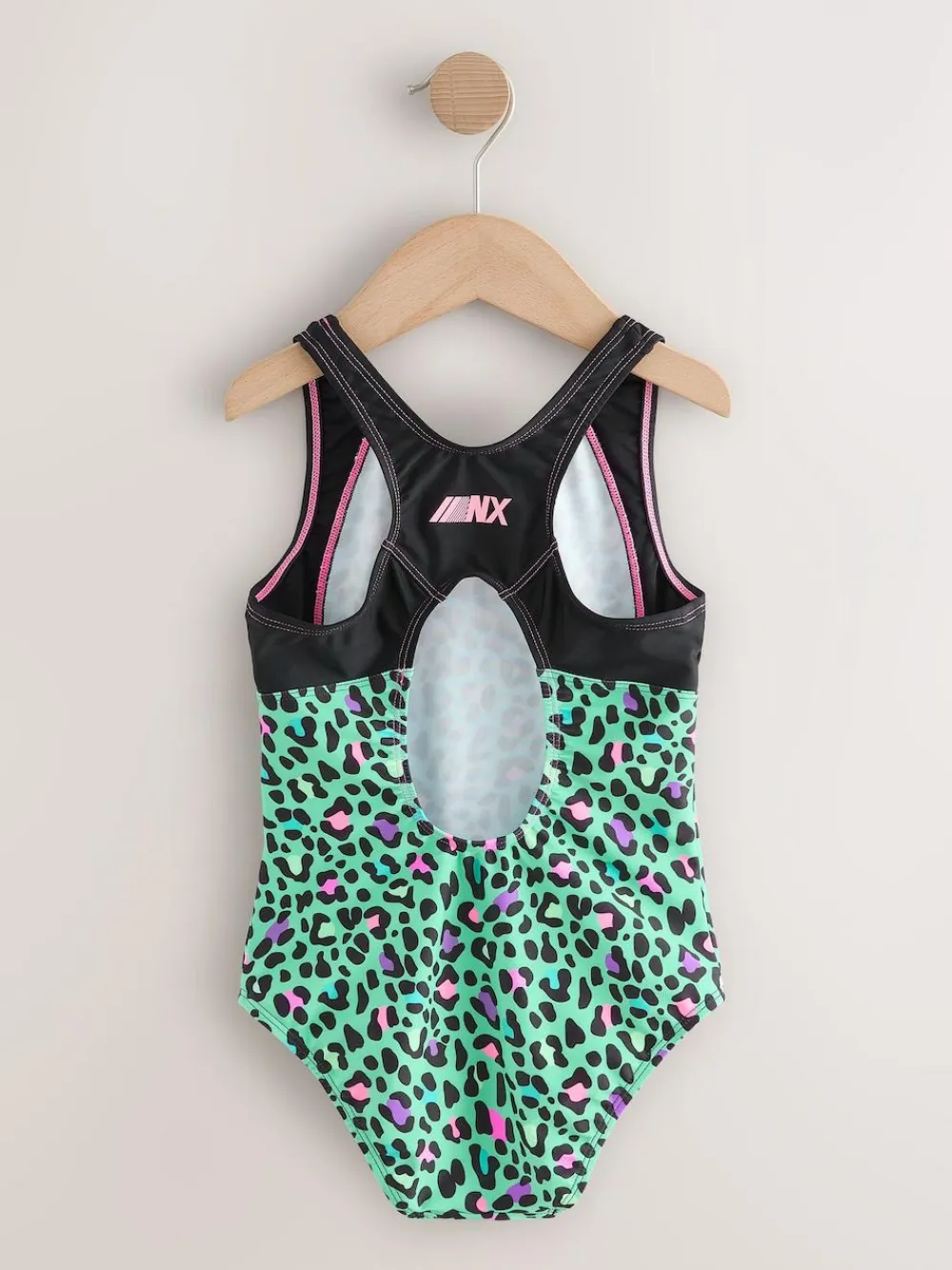 Discount Next Sports Open Back Swimsuit (3-16yrs) Turquoise Blue Animal