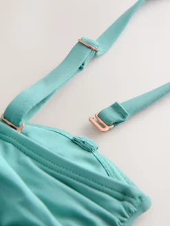 Hot Next Tummy Control Frill Bandeau Swimsuit Turquoise Blue