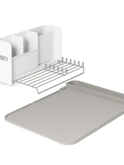 Umbra White Grey Sling Folding Dishrack^ Branded Kitchenware