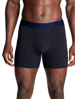 Sale Under Armour Blue/Grey 100% Cotton Performance Tech 6in Boxers 3 Pack