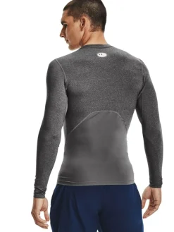 Sale Under Armour HeatGear Fitted Long Sleeve Base Layer T-Shirt Grey