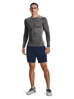 Sale Under Armour HeatGear Fitted Long Sleeve Base Layer T-Shirt Grey