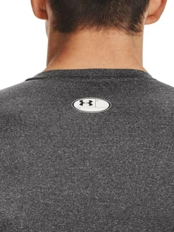 Sale Under Armour HeatGear Fitted Long Sleeve Base Layer T-Shirt Grey