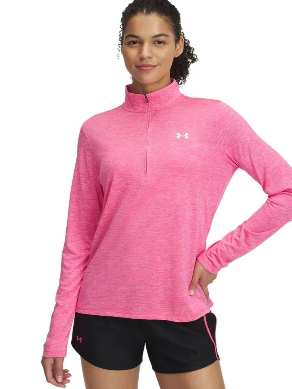Online Under Armour Pink Tech Twist 1/2 Zip Sweatshirt