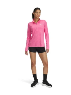Online Under Armour Pink Tech Twist 1/2 Zip Sweatshirt