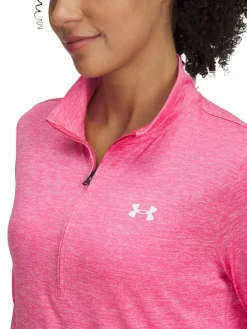 Online Under Armour Pink Tech Twist 1/2 Zip Sweatshirt