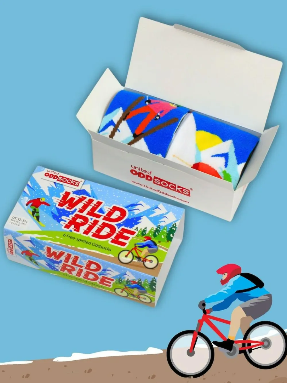 United Odd Socks Blue Wildride Boys Socks 6 pack^BOY Socks