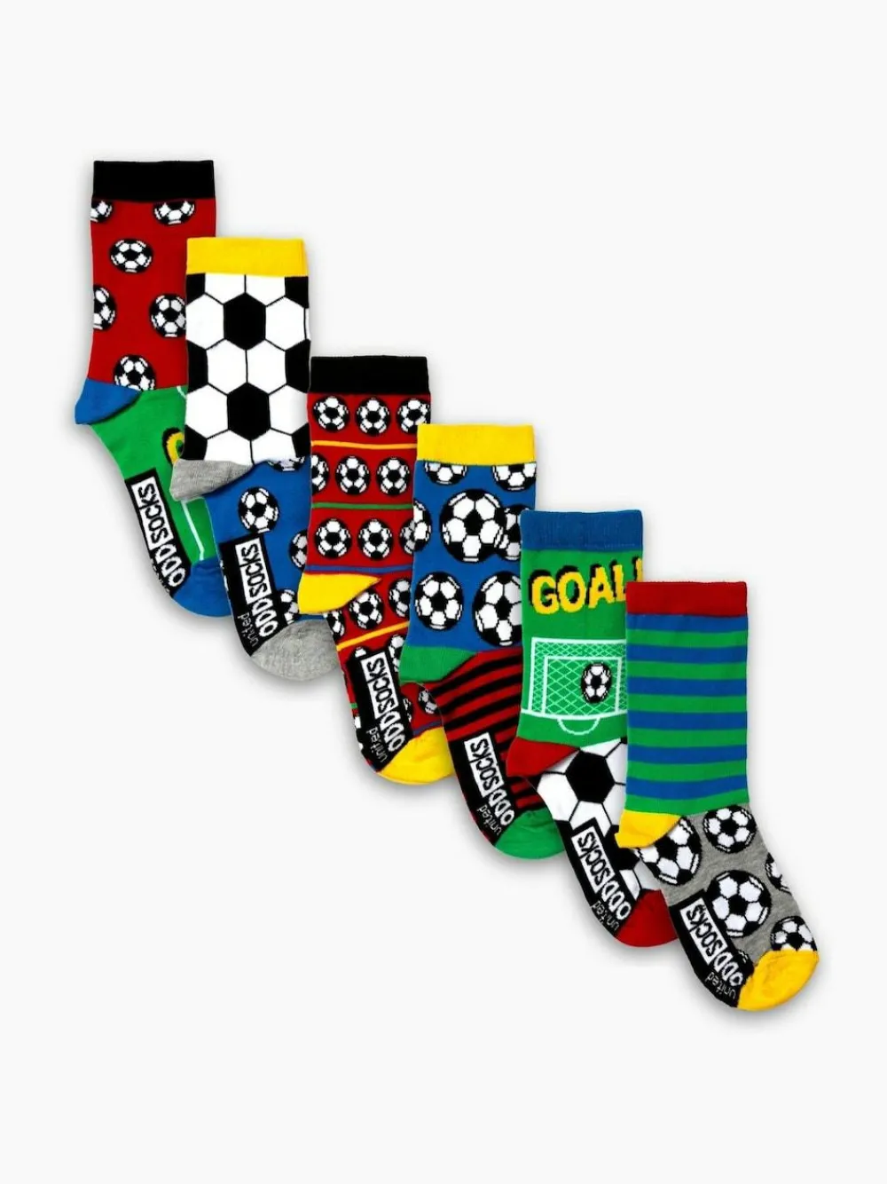 United Odd Socks Green Football Kick Boys Socks 6 Packs^BOY Socks & Tights|Socks & Tights