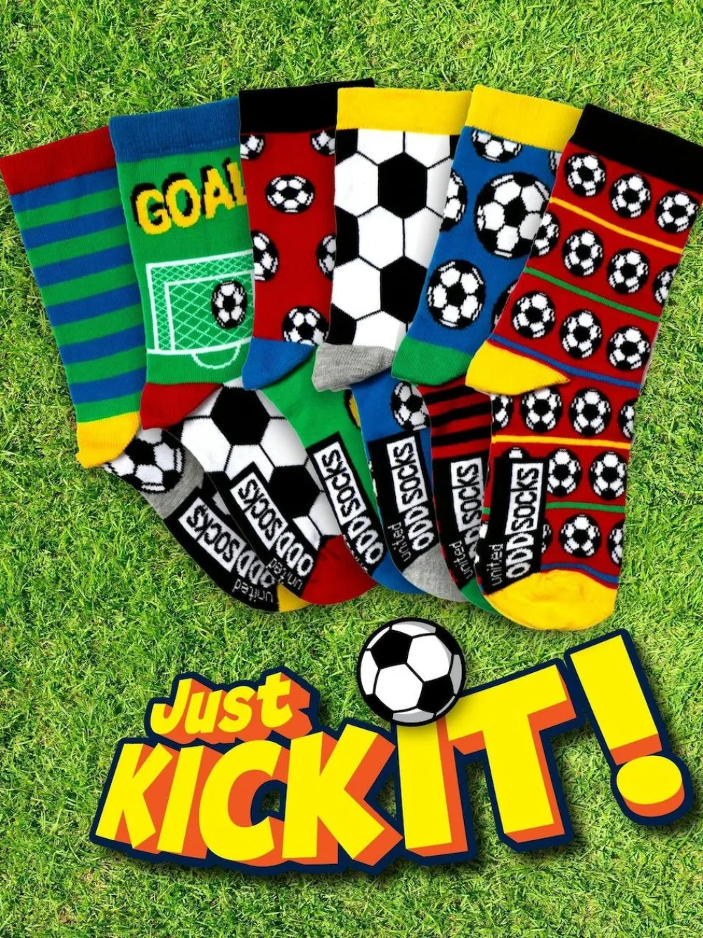 United Odd Socks Green Football Kick Boys Socks 6 Packs^BOY Socks & Tights|Socks & Tights