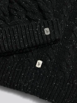 Best U.S. Polo Assn Black Cable Knit Beanie & Scarf Box Set