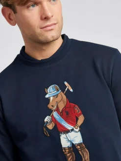 U.S. Polo Assn . Blue Mens Chuck Crew Sweatshirt^ Loungewear