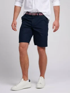 Sale U.S. Polo Assn Mens Linen Blend Chino Shorts Blue
