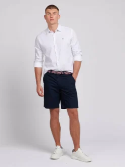 Sale U.S. Polo Assn Mens Linen Blend Chino Shorts Blue