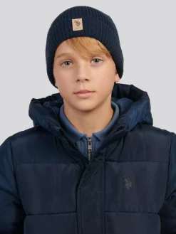 U.S. Polo Assn . Signature Double Horsemen Knit Beanie^BOY Hats