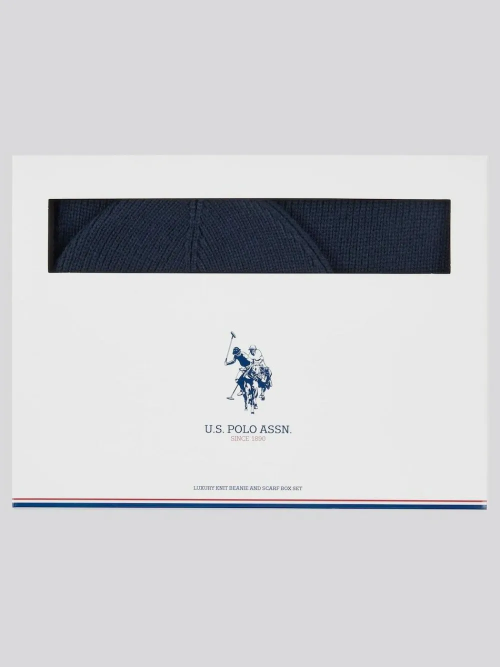 U.S. Polo Assn . Winter Mens Luxury Rib Knit Beanie And Scarf Box Set^ Hats, Gloves & Scarves|Hats, Scarves & Gloves