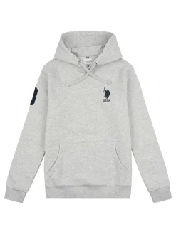 U.S. Polo Assn . Mens Classic Fit Player 3 100% Cotton Hoodie Grey