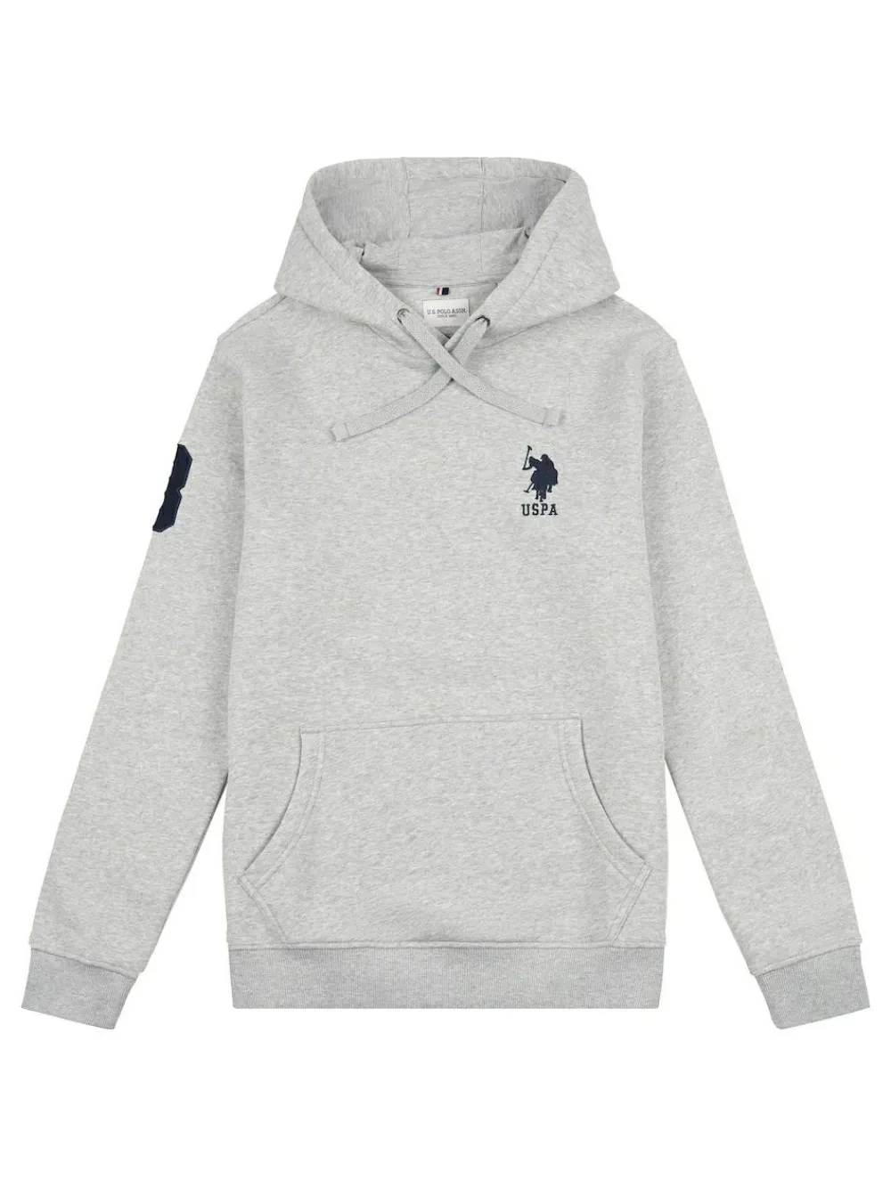U.S. Polo Assn . Mens Classic Fit Player 3 100% Cotton Hoodie Grey