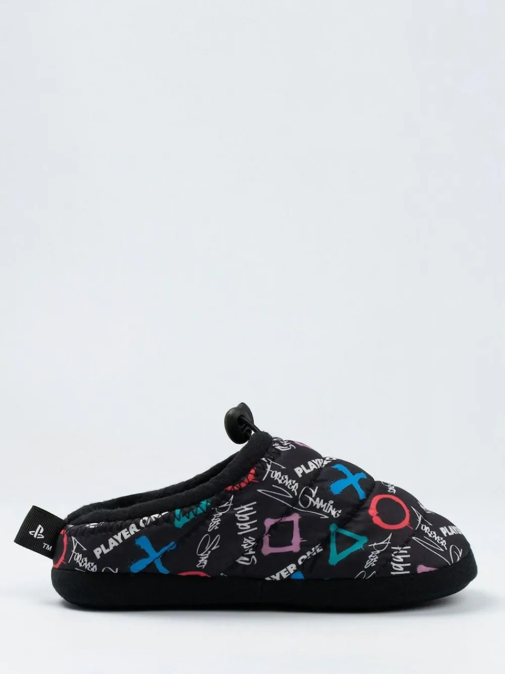Discount Vanilla Underground Black PlayStation Controller Symbols Slippers