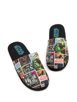 Vanilla Underground Black Mr Men Mr Lazy Slippers