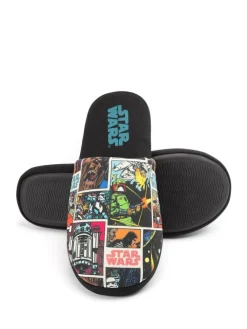 Vanilla Underground Black Mr Men Mr Lazy Slippers