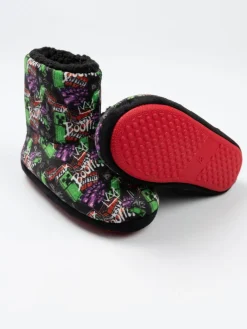 Vanilla Underground Black Minecraft Slipper Boots^BOY Nightwear