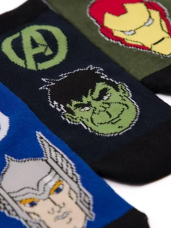 Hot Vanilla Underground Boys Character Socks 6 Pack Black Marvel