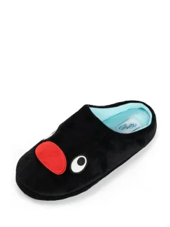Vanilla Underground Black Pingu Mule Slippers^Women Slippers|All Night & Lounge