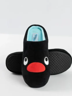 Vanilla Underground Black Pingu Mule Slippers^Women Slippers|All Night & Lounge