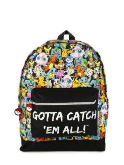 Best Vanilla Underground Black Pokemon Unisex Kids Multi Character Print And Gotta Catch Em All Backpack