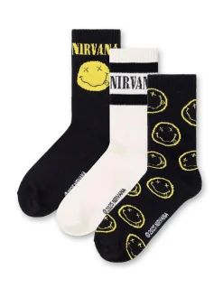 Vanilla Underground Black Mens Nirvana Multicoloured Calf Socks Set of 3^ Socks|Socks