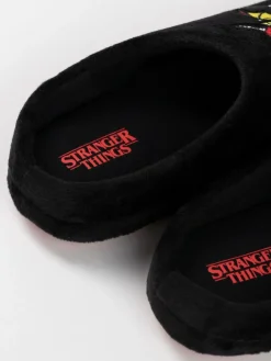 Vanilla Underground Black Stranger Things Mule Slippers^BOY Nightwear