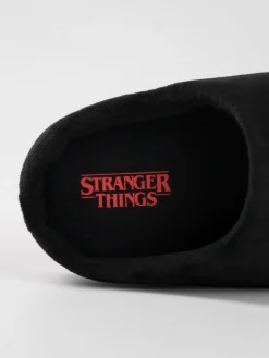 Vanilla Underground Black Stranger Things Mule Slippers^BOY Nightwear