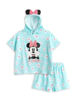 Clearance Vanilla Underground Blue Girls Disney Minnie Mouse Towelling Cotton Co-ord Coverup 2 Piece