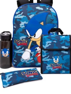 Vanilla Underground Blue Sonic Sonic the Hedgehog Boys Sonic Placement Print And Camo Print 4 Piece Back To School Set^BOY Bags
