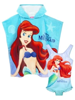 Hot Vanilla Underground Blue Little Mermaid Swimsuit and Towel Poncho Set