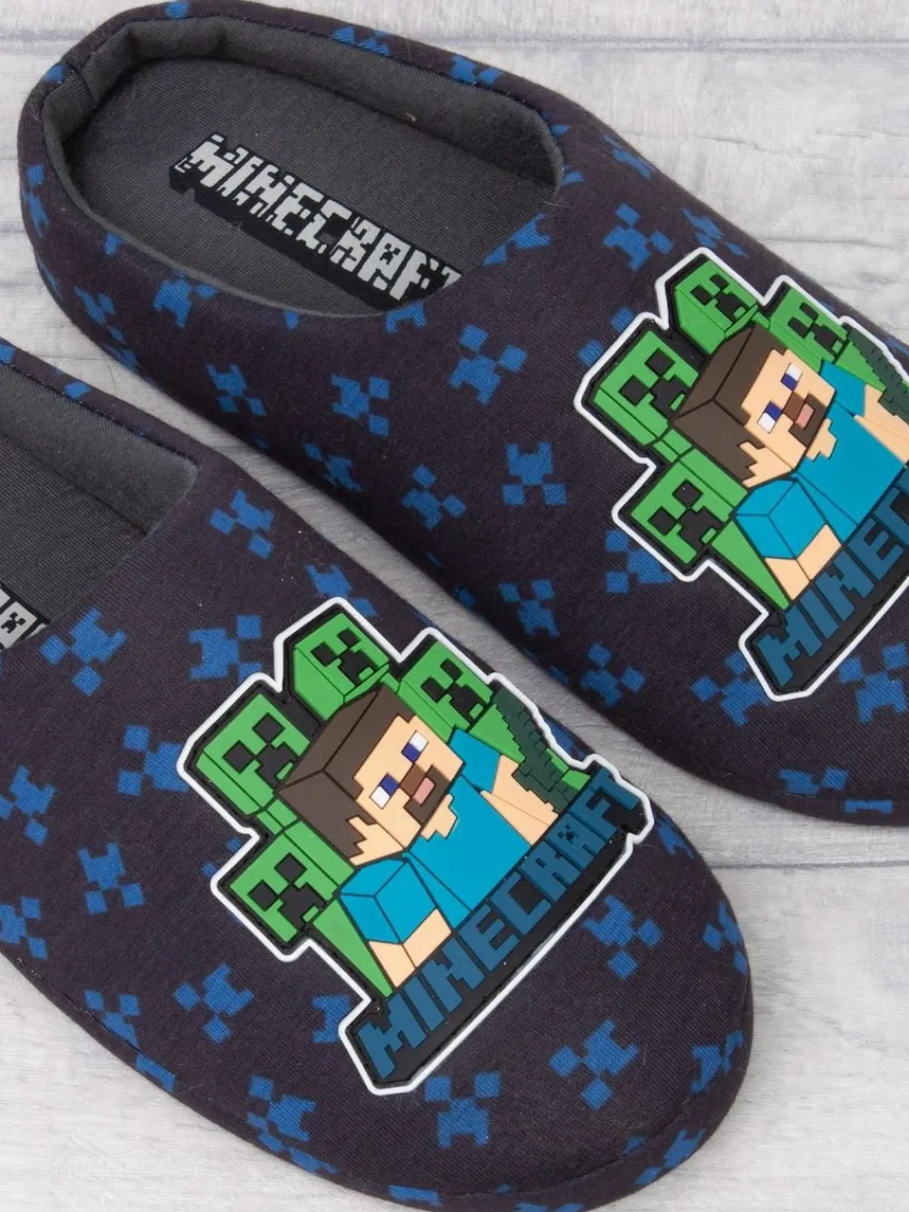 Vanilla Underground Blue Boys Minecraft Slippers^BOY Nightwear