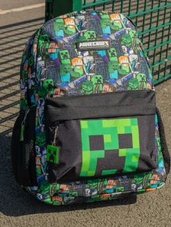 Hot Vanilla Underground Minecraft Boys Creeper And Zombie All-Over Print Backpack Green