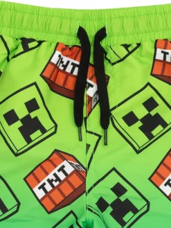 Vanilla Underground Green Boys Minecraft Licencing Swim Shorts^BOY Swimwear