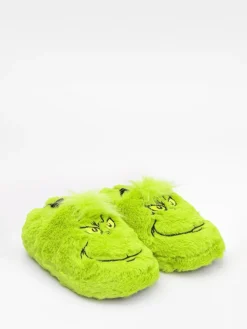 Best Vanilla Underground Kids Winter Christmas Fluffy Slippers Green Grinch