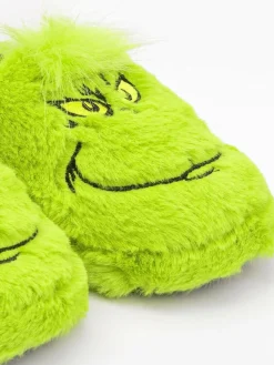 Best Vanilla Underground Kids Winter Christmas Fluffy Slippers Green Grinch
