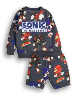Vanilla Underground Grey Boys Sonic Sweatshirt and Shorts Set^BOY Shorts
