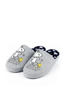 Vanilla Underground Grey Snoopy Womens Winter Mule Slippers^Women Slippers