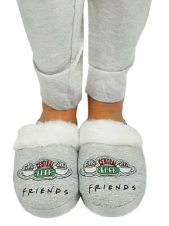 Discount Vanilla Underground Grey Friends Womens Winter Mule Slippers